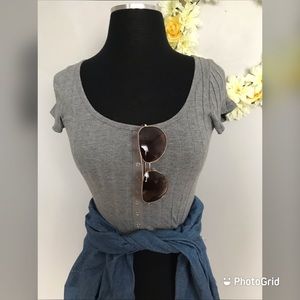 Bozzolo gray crop top